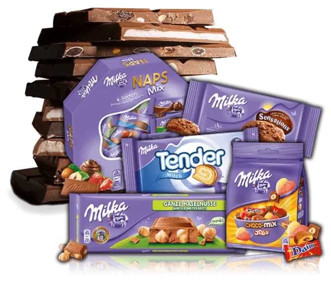 Milka-Probierpaket mit Naps Mix, Tender, Sensations und Choco-Mix Jelly als Cashback-Alternative ohne Kassenbon